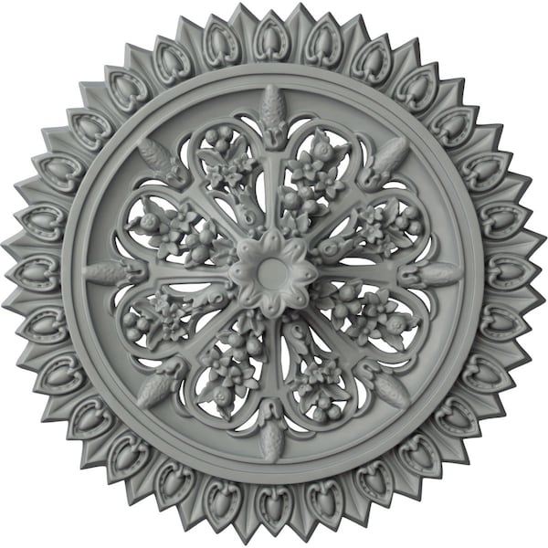 Ekena Millwork Lariah Ceiling Medallion (Fits Canopies up to 1 3/8"), 24 3/4"OD 1 3/8"ID x 3 1/4"P, Primed White CM24LA - main